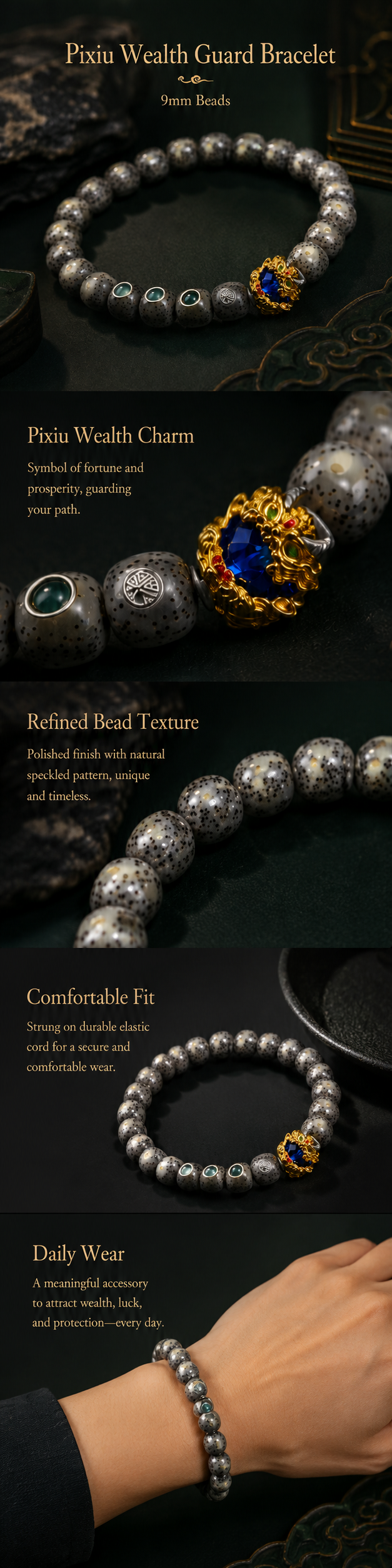 Pixiu Motif Bracelet 9mm