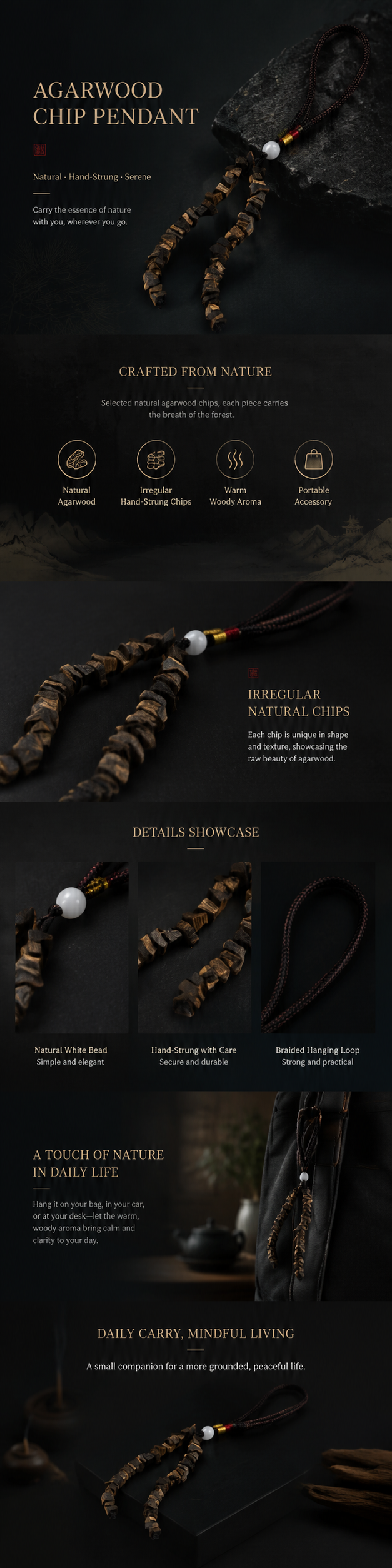 Agarwood Chip Pendant