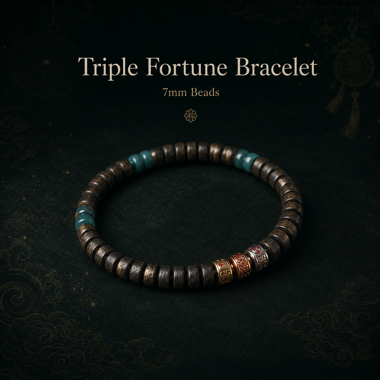 Triple Fortune Bracelet 7mm