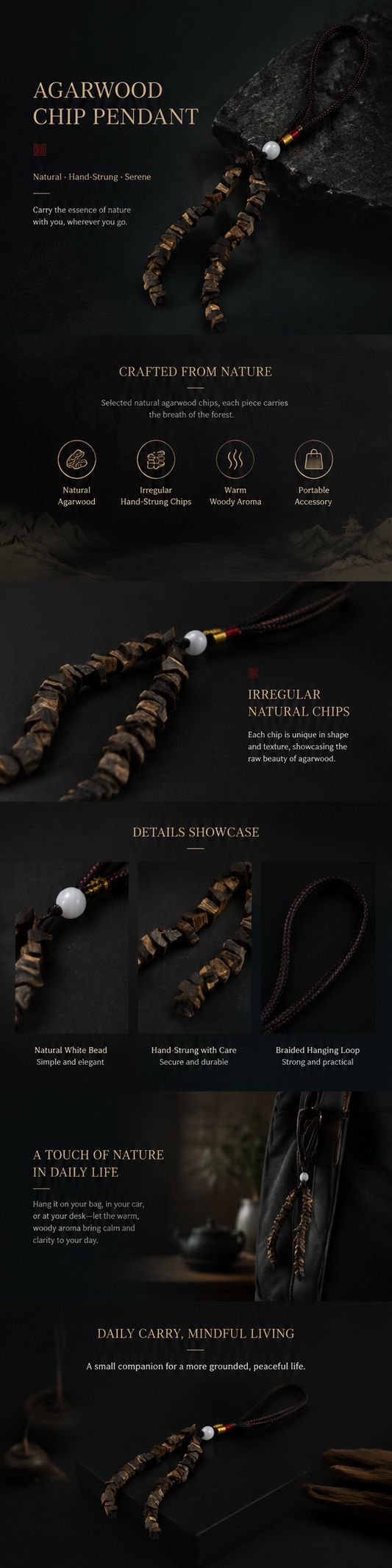 Agarwood Chip Pendant
