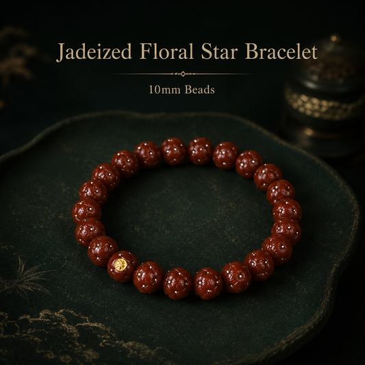 Jadeized Floral Star Bracelet 10mm