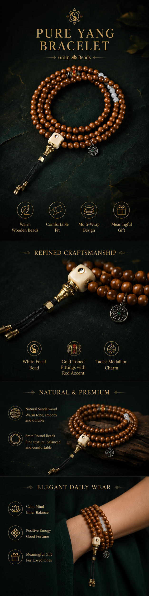 Pure Yang Resolute Bracelet 6mm