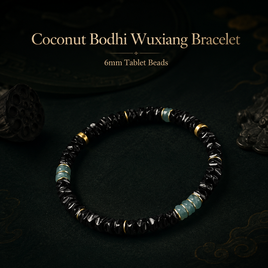 Coconut Shell Wuxiang Tablet Bracelet 6mm