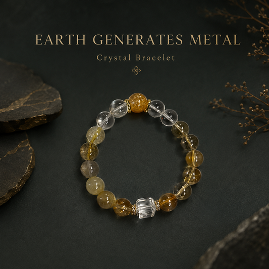 Earth bears Metal crystal bracelet with warm and clear beads image 2