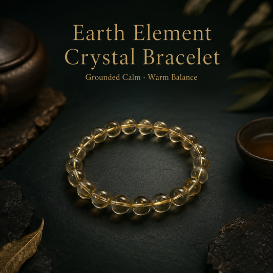 Earth element crystal bracelet with warm beads for grounding and center-earth symbolism image 3